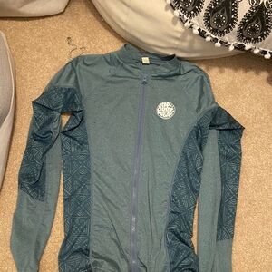 Blueish Green Long-Sleeve Swim Top